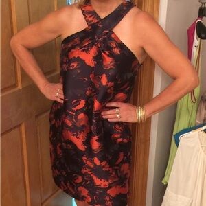 Elegant Purple and Red Floral Dress